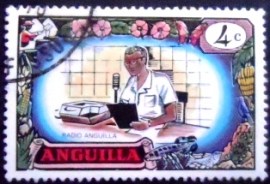 Selo postal de Anguilla de 1970 Radio announcer