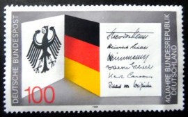 Selo postal da Alemanha de 1989 Anniversary of Federal Republic of Germany