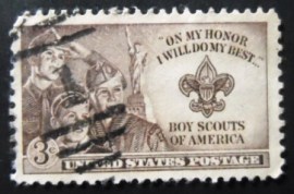 Selo postal dos Estados Unidos de 1950 Three Boy Scouts