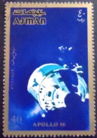 Selo de postal de Ajman de 1971 Mothership
