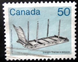 Selo postal do Canadá de 1985 Sleigh
