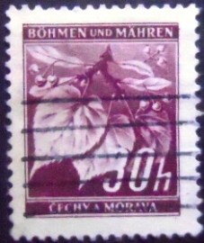 Selo postal da Bohemia e Morávia de 1939 Lime tree branch 30h