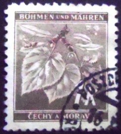 Selo postal da Bohemia e Morávia de 1942 Lime tree branch 1
