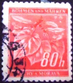 Selo postal da Bohemia e Morávia de 1942 Lime tree branch 80