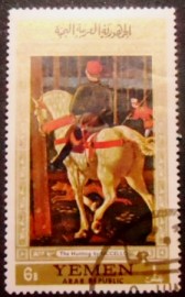 Selo postal da Rep. Árabe do Yemen de 1968 Horse painting