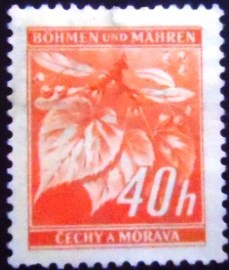 Selo postal da Boêmia e Moraiva de 1940 Lime tree branch 40