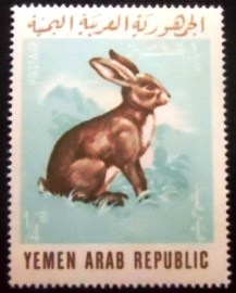 Selo postal da Rep. Árabe do Yemen de 1966 European Rabbit