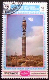 Selo postal do Reino do Yemen de 1970 BT Tower