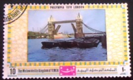 Selo postal do Reino do Yemen de 1970 Tower Bridge