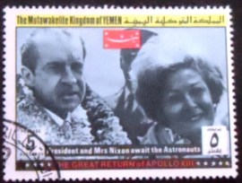 Selo postal do Reino do Yemen de 1969 President and Mrs. Nixon