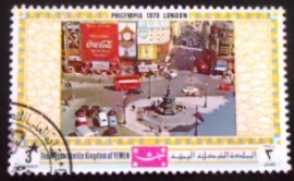 Selo postal do Reino do Yemen de 1970 Piccadilly Circus