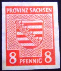 Selo postal da Saxônia de 1945 Coat of arms 8