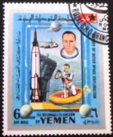 Selo postal do Reino do Yemen de 1969 Mercury 7
