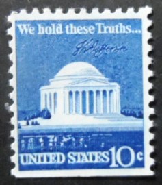 Selo postal dos Estados Unidos de 1973 Jefferson Memorial