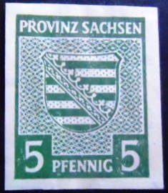 Selo postal da Saxônia de 1945 Coat of arms 5