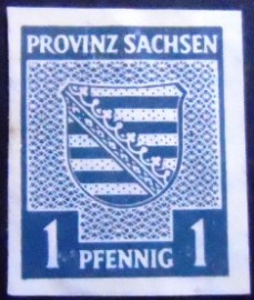 Selo postal da Saxônia de 1945 Coat of arms 1