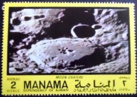 Selo postal de Manama de 1970 Moon craters