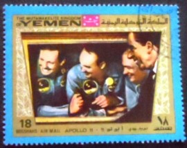 Selo postal do Reino do Yemen de 1969 Apollo 11