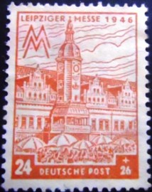 Selo postal da Saxônia de 1946 St. Nicholas Church 24