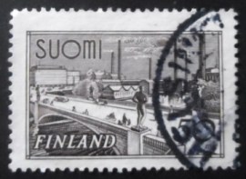Selo postal da Finlândia de 1942 Tampere Bridge