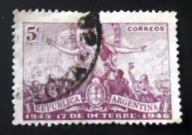 Selo postal da Argentina de 1946 Revolution of October 17th