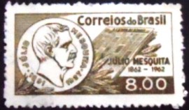 Selo postal do Brasil de 1962 Julio Mesquita U