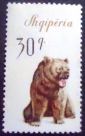 Selo postal da Albânia de 1965 Brown Bear