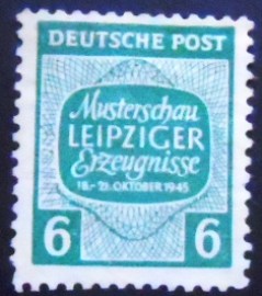 Selo postal da Saxônia de 1945 Leipzig Fair 6