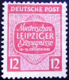 Selo postal da Saxônia de 1945 Leipzig Fair 12