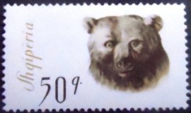 Selo postal da Albânia de 1965 Brown Bear