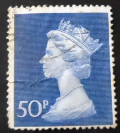 Selo postal Reino Unido 1970 Queen Elizabeth II Large Machin