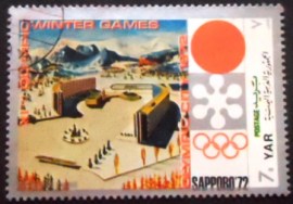 Selo postal da Rep. Árabe do Yemen de 1970 Olympic Village