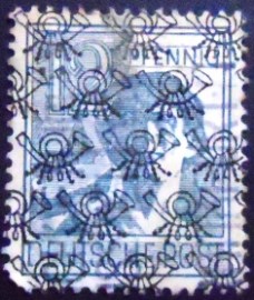 Selo postal da Alemanha de 1948 Posthorn Net Overprint 12