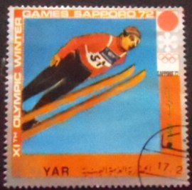Selo postal da Rep. Árabe do Yemen de 1971 Ski Jumping