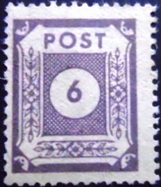 Selo postal da Saxônia de 1945 Numerals 6