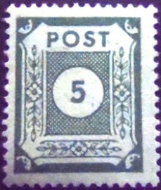 Selo postal da Saxônia de 1945 Numerals 5