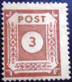 Selo postal da Saxônia de 1945 Numerals 3