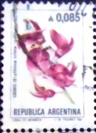 Selo postal da Argentina de 1985 Ceibo