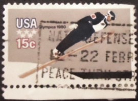 Selo postal dos Estados Unidos de 1980 Ski jumping