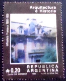 Selo postal da Argentina de 1986 Influencia Francesa
