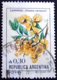 Selo postal da Argentina de 1985 Flor de Carnaval