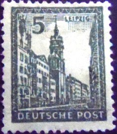 Selo postal da Saxônia de 1946 St. Nicholas Church 5