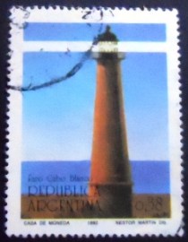 Selo postal da Argentina de 1992 Cabo Blanco