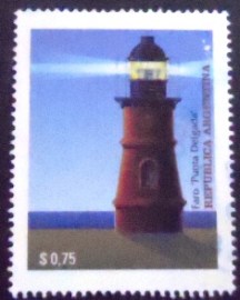 Selo postal da Argentina de 1997 Punta Delgada