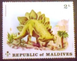 Selo postal das Maldivas de 1972 Stegosaurus