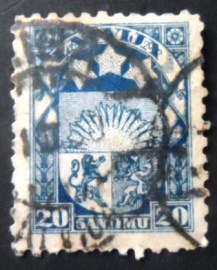 Selo postal da Letônia de 1923 Latvian Coat of Arms