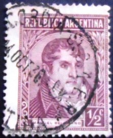 Selo postal da Argentina de 1935 General Manuel Belgrano ½