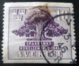 Selo postal da Suécia de 1945 Swedish Saving Bank
