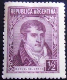 Selo postal da Argentina de 1946 General Manuel Belgrano ½