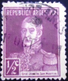 Selo postal da Argentina de 1927 General San Martín ½